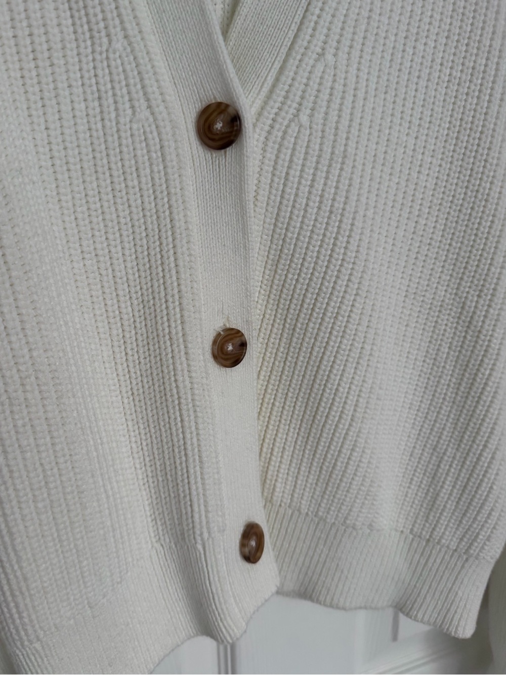 NWOT Quince Cotton Fisherman Boxy Cropped Cardigan - Ivory - Picture 8 of 11